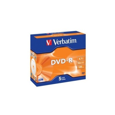 Média DVD-R Verbatim 4.7GB 16x, Silver, Box - 5 ks