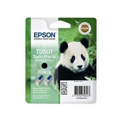 Černé inkoustové kazety Epson (T0501) Twinpack pro Stylus Color 440/460/640 - Originální