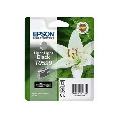 Světlá, černá inkoustová kazeta EPSON light light black pro R2400 (T0599) - Originální