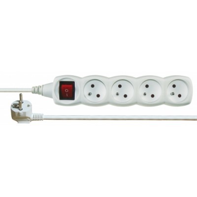 Prodlužovací kabel s vypínačem – 4 zásuvky, 7m, bílý
