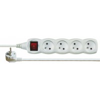Prodlužovací kabel s vypínačem – 4 zásuvky, 3m, bílý