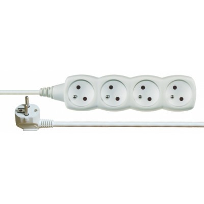 Prodlužovací kabel – 4 zásuvky, 10m, bílý