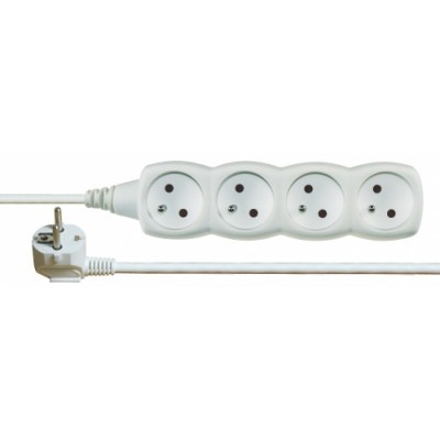 Prodlužovací kabel – 4 zásuvky, 2m, bílý
