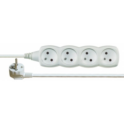 Prodlužovací kabel – 4 zásuvky, 1,5m, bílý