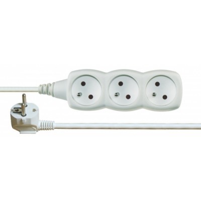 Prodlužovací kabel – 3 zásuvky, 10m, bílý