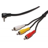 PremiumCord Video + Audio kabel, stereo 3.5mm 4 pinový - 3x CINCH RCA stíněný, M/M, 1,5m