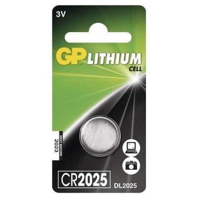 Knoflíkové baterie GP Lithium CR2025 3V, 1 ks