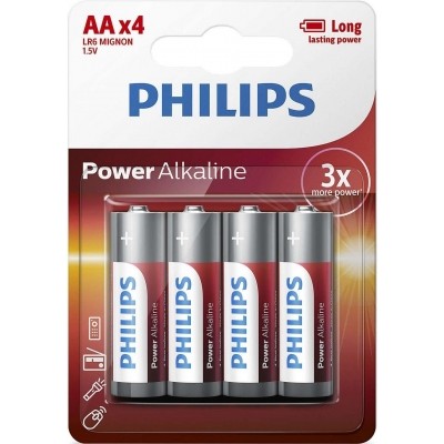 Alkalické baterie Philips PowerLife AA 1.5V, 4ks