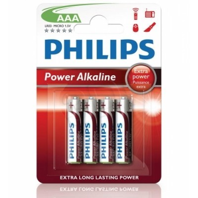 Alkalické baterie Philips PowerLife AAA 1.5V, 4ks