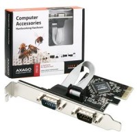 AXAGO PCI-Express adapter 2x sériový port + LP