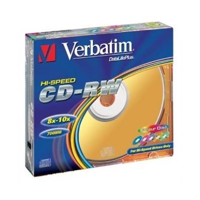Verbatim DataLife PLUS, 700 MB, CD-RW, Color, slim box, 43167, 8-12x,5-pack, pro archivaci dat