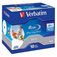Média BD-R SL Verbatim 25GB 6x Printable 10ks/pack