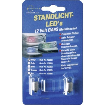 LED žárovka Eufab, 13280, 12 V, BA9s, bílá, 2 ks
