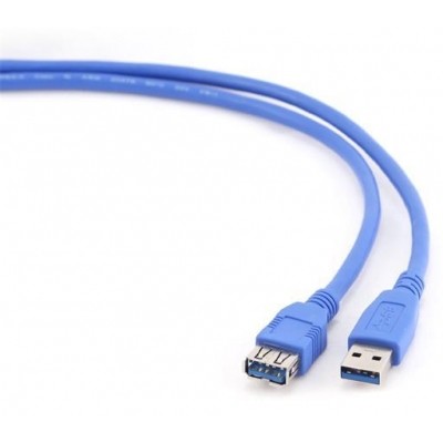 Kabel USB A-A 1,8m USB 3.0 prodlužovací, modrý