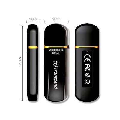 Transcend JetFlash 600 flashdisk 64GB USB 2.0,JetFlash Elite SW, černý,18/32MB/s