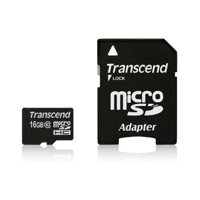 Transcend microSDHC 16GB Class 10 + Adaptér