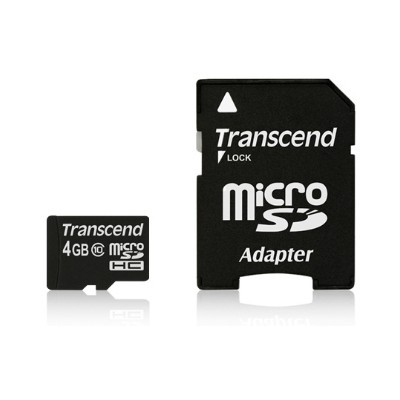 Transcend Micro SDHC karta 4GB Class 10 + Adaptér
