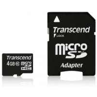 Transcend Micro SDHC karta 4GB Class 10 + Adaptér