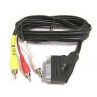Kabel scart - 3x cinch s přepínačem - 1.5 m DPM eco
