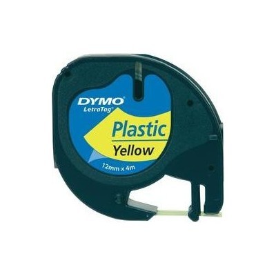 Páska do štítkovače DYMO 91222 (S0721670), 12 mm, LT LetraTAG, 4 m, černá/žlutá Hyper