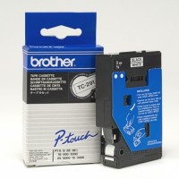 Černá / bílá páska pro štítkovače Brother TC-291 (TC 291, TC291) - Originální