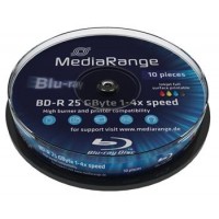 MEDIARANGE BD-R BLU-RAY 25GB 4x spindl 10ks Inkjet Printable