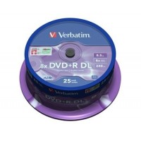 VERBATIM DVD+R 8,5GB 8x DoubleLayer MATT SILVER spindl 25pck/BAL