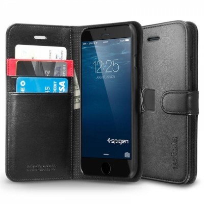 Pouzdro typu kniha Spigen Wallet S pro Apple iPhone 6, - černé