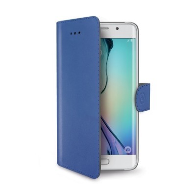 Pouzdro typu kniha Celly Wally pro Samsung Galaxy S6 Edge - modré