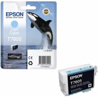 Světle azurová inkoustová kazeta Epson T7605 pro SureColor SC-P600 - Originální