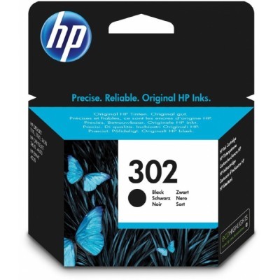 Černá inkoustová kazeta HP 302 (HP302, HP-302, F6U66AE) - Originální