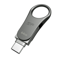 Duální USB flash disk Silicon Power Mobile C80,  64GB, USB-C, USB 3.0, kovový