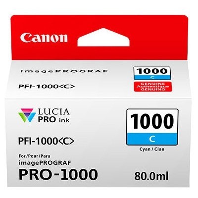 Azurová inkoustová kazeta Canon PFI-1000 C - Originální