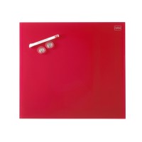 Magnetická skleněná tabule NOBO, 30 x 30 cm, červená