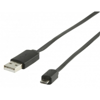 Kabel USB 2.0, zástrčka A - zástrčka micro B, 1,00 m, černý (VLMP60410B1.00) - černý