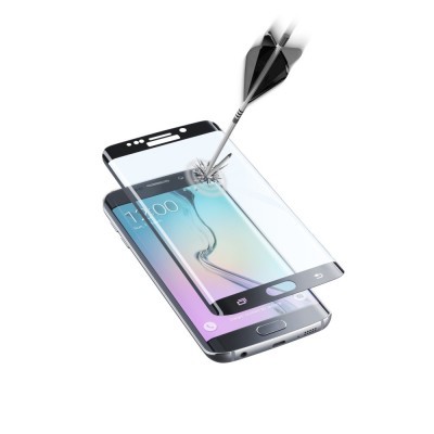 Tvrzené sklo pro celý displej CellularLine Glass pro Samsung Galaxy S6 Edge - černé