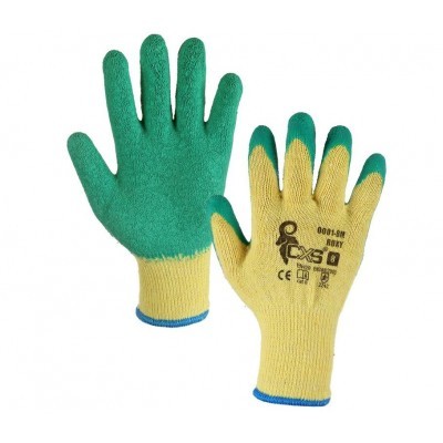 Povrstvené rukavice ROXY vel.10, žluto-zelené