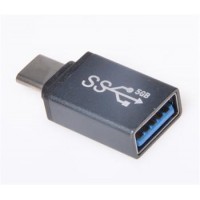 PremiumCord Adaptér USB 3.1 konektor C/male - USB 3.0  A/female, kovově šedý, OTG