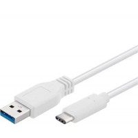 PremiumCord Kabel USB 3.1 konektor C/male - USB 3.0  A/male, bílý, 1m - bílá
