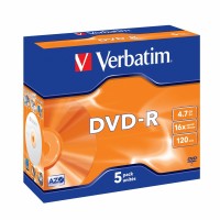 DVD-R Verbatim 4,7 GB (120min) 16x Silver jewel box, 5ks/pack