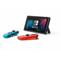 Nintendo Switch console with neon red&amp;blue Joy-Con