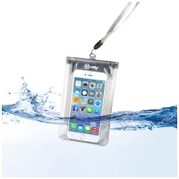 Univerzální voděodolné pouzdro CELLY Splash Bag pro telefony 5,7" - bílé