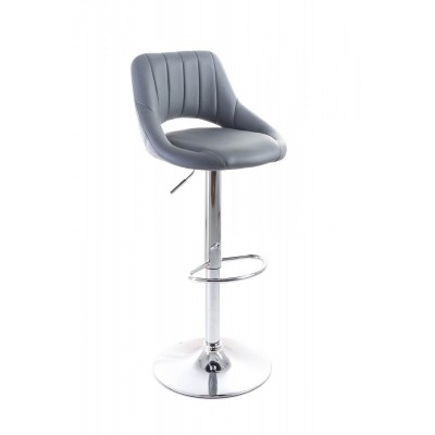 Barová židle G21 Aletra Grey, koženková, prošívaná - šedá
