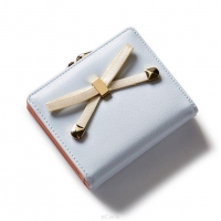 Malá dámská peněženka s mašlí - světle modrá