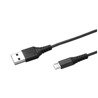 Datový USB kabel CELLY s microUSB konektorem, nylonový obal, 1 m, černý