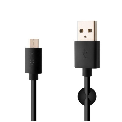 Datový a nabíjecí kabel FIXED s konektorem USB-C, USB 2.0, 3A, černý - černá