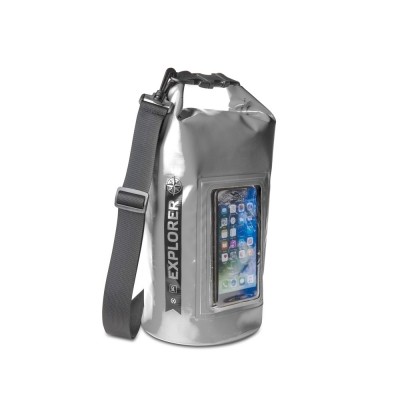 Voděodolný vak Celly Explorer 5L s kapsou na telefon do 6.2" - šedá