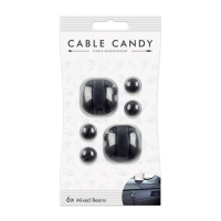 Kabelový organizér Cable Candy Mixed Beans, 6 ks, černý
