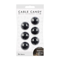 Kabelový organizér Cable Candy Beans, 6 ks, černý