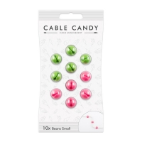 Kabelový organizér Cable Candy Small Beans, 10 ks, zelený a růžový